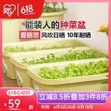 爱丽思（IRIS）种菜盆蔬菜种植箱塑料花盆特大号阳台种菜神器户外花箱种花菜盆 热款 大(70cm长）茶色 送隔网