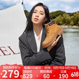 骆驼（CAMEL）大黄靴女都市户外四季可穿系带工装靴马丁靴 L23W307016 黄棕 38