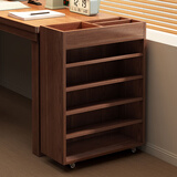 卓禾可移动书架全实木书桌旁小书架置物架办公桌收纳柜子学生书柜家用 实木生态板【大号原木色】可移动