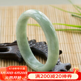 可辰玉手镯天然A货浅绿飘花贵州翠玉镯旺夫镯子送妈妈节日礼物 内径60-61【适合120斤-130斤】
