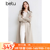 百图betu女装秋季新款风衣收腰显瘦百搭中长款风衣外套女2409T71 燕麦色 M