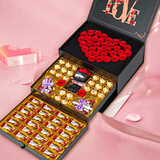 德芙（Dove）巧克力礼盒圣诞节礼物多唯呀生日情人节送男女朋友老婆礼品实用 三层爱心花束款