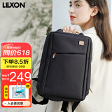 乐上（LEXON）时尚轻便双肩包女14英寸商务笔记本电脑包简约书包旅行包梦幻黑