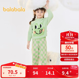 巴拉巴拉儿童睡衣套装男女童家居服小童宝宝半边绒亲子卡通潮