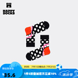 Happy Socks春夏款袜子女男袜薄荷曼波运动彩虹白色棉袜中筒袜 大笑黑 1双 M 36-40