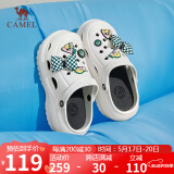 骆驼（CAMEL）洞洞鞋女时髦DIY原创鞋花松糕厚底凉拖鞋 L24M071642 白色 38/39 