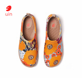 U·IN彩绘旅行鞋托莱多1花卉时尚软底女鞋一脚蹬帆布鞋 百花林 38