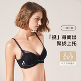 曼妮芬朱珠同款舒适无钢圈文胸女蕾丝内衣本命年红内衣 020 黑色（花月美人） 70A