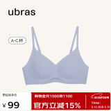 ubras情人节无尺码女士内衣女无钢圈胸罩透气轻纱背勾文胸奶盐蓝经典款