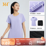 361°跑步运动套装女士夏季衣服新款休闲短袖短裤两件套662414001H-4