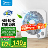 美的（Midea） 电风扇 家用台式小风扇空气循环扇转页扇办公室桌面鸿运扇五叶轻音柔风卧室宿舍节能省电台扇 KYT25-22MW 桌面转页扇