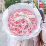 莱一刻鲜花礼盒速递玫瑰花束表白送女友生日礼物全国同城配送 33朵粉荔枝玫瑰花束