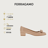 菲拉格慕（Ferragamo）女士骨色/米色Vara蝴蝶结高跟鞋 0753641_1D _ 75 礼物送女友