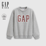 盖璞【大小童同款】男女童2025秋季新款logo抓绒卫衣儿童装829305 灰色 90 /52(1-2岁)