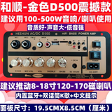 低音炮功放板大功率车载家用12V24V220V内置蓝牙插卡USB音频话筒 D500特大功率款(接8-18寸低音)