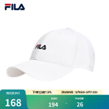 FILA 斐乐官方棒球帽情侣款男士女士帽子时尚休闲鸭舌帽子遮阳帽 标准白-WT XS