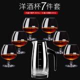 曼薇 洋酒杯威士忌酒杯水晶红酒杯套装玻璃白兰地杯烈酒杯家用酒具 360ml六只装+500分酒器（水晶）