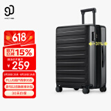 90分扩容行李箱20英寸莱茵河大容量旅行箱PC耐磨密码轻音拉杆箱暗夜黑