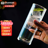 川三【可刻字】隔热双层玻璃杯泡绿茶杯无铅高硼硅玻璃水晶厚底热水杯 高款310ml1只