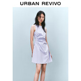 UR2025春季新款女摩登气质褶皱收腰显瘦无袖连衣裙UYY750030