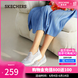 斯凯奇（Skechers）渔夫鞋夏一脚蹬女鞋蕾丝透气懒人运动散步鞋子休闲妈妈鞋平底单鞋 896020-LTGY/浅灰色 35