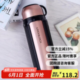 乐扣乐扣（LOCK&LOCK）保温壶304不锈钢保温保冷水壶户外露营旅行壶1.5L金色