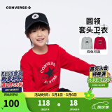 Converse匡威男童卫衣春秋新款上衣女大童套头打底衫加绒长袖红色儿童卫衣 探戈红-春秋毛圈 24批春秋 160 /80 【建议身高158-170cm】