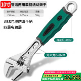 绿林（GREENER）活动扳手万能活口开口家用多功能快速工业级10寸两用活扳手250mm