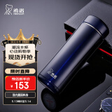 希诺（HEENOOR）保温杯男女士便携直身杯车载大容量不锈钢带滤网商务泡茶水杯子 紫罗兰 400ml