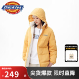 dickies羽绒服 女式双面两穿放羊羔绒羽绒服连帽外套10808 蜂蜜黄 L 充绒量:84.5g