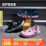 crocs卡骆驰洞洞鞋贝雅卡骆班轻便耐磨一脚蹬休闲鞋|205089 黑色/白色-066 45 (290mm)