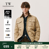 Teenie Weenie Men小熊男装羽绒服冬季衬衫式羽绒服保暖外套外套男 卡其色 S (165)