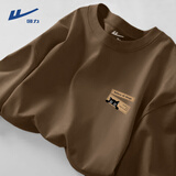 回力（Warrior）重磅纯棉透气长袖t恤男春秋季青少年休闲潮流运动体恤上衣打底衫