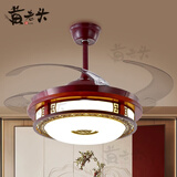 黄老头新中式吸顶灯客厅大厅卧室餐厅灯实木led灯具中国风照明中山灯饰 餐厅42寸变频遥控六档调节