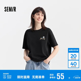 森马[凉感T]观园吉联名短袖T恤女抗菌宽松熊猫夏装潮109324100013