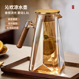 忆壶茶冷水壶耐高温凉水壶加厚防爆凉水杯高硼硅玻璃家用大花果茶水壶
