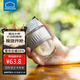乐扣乐扣（LOCK&LOCK）咖啡杯手持玻璃杯男女学生便携式吸管杯子350ML灰色 LLG689GRY
