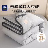 海澜之家（HLA）抗菌A类21%大豆纤维被子 春秋被 约5斤 180*220cm 灰色立体边