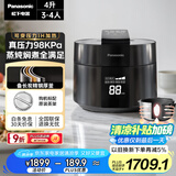 松下（Panasonic）饭煲煲家用3-4人IH电饭煲多功能压力电饭锅智能预约三段压力备长炭4升容量SR-PE402-K