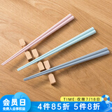 NITORI宜得利家居 筷子家用制洗碗机适用耐热八角筷3双组 粉灰