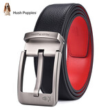 暇步士（Hush Puppies）本命年红腰带男针扣真皮皮带头层牛皮男士红色裤带蛇年本命年礼物 外黑内红946W 125cm