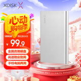 小盘(XDISK)500GB USB3.0金属移动硬盘X系列2.5英寸皓月银 超薄高速便携时尚款 数据备份存储稳定耐用