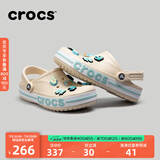 crocs卡骆驰洞洞鞋贝雅卡骆班轻便耐磨一脚蹬休闲鞋|205089 冬日白/彩色-1LI 39 (240mm)