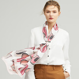 玛丽亚·古琦女神节礼物长巾妈妈真丝丝巾礼盒进口桑蚕丝披肩外搭果实的色彩粉