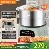 苏泊尔（SUPOR）电蒸锅 电煮锅 电火锅 家用多功能蒸包子锅 15升大容量电热锅 分体式可拆洗多用途锅ZN28YC908