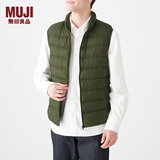 无印良品 MUJI 男式 轻量羽绒便携式 背心 19AD432 深绿色 XL