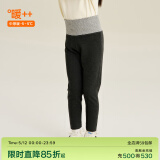 松山棉店【自由穿小暖羊儿童打底裤】保暖裤秋裤加绒男童女童冬中大童裤子 高腰单裤-深灰条纹 90 cm