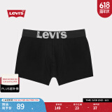 Levi's【商场同款】李维斯男士时尚经典LOGO织花黑色平角单条装 黑色 L