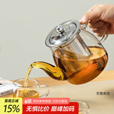 鑫尚铭 玻璃茶壶电陶炉加热煮茶壶大容量泡茶壶茶水分离玻璃茶具套装 风吟壶 600ml