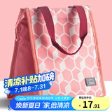 乐扣乐扣（LOCK&LOCK） 保鲜盒便当包 保温饭盒袋 手提午餐包 便携锡箔帆布带饭包 粉红色【200x130x225】
